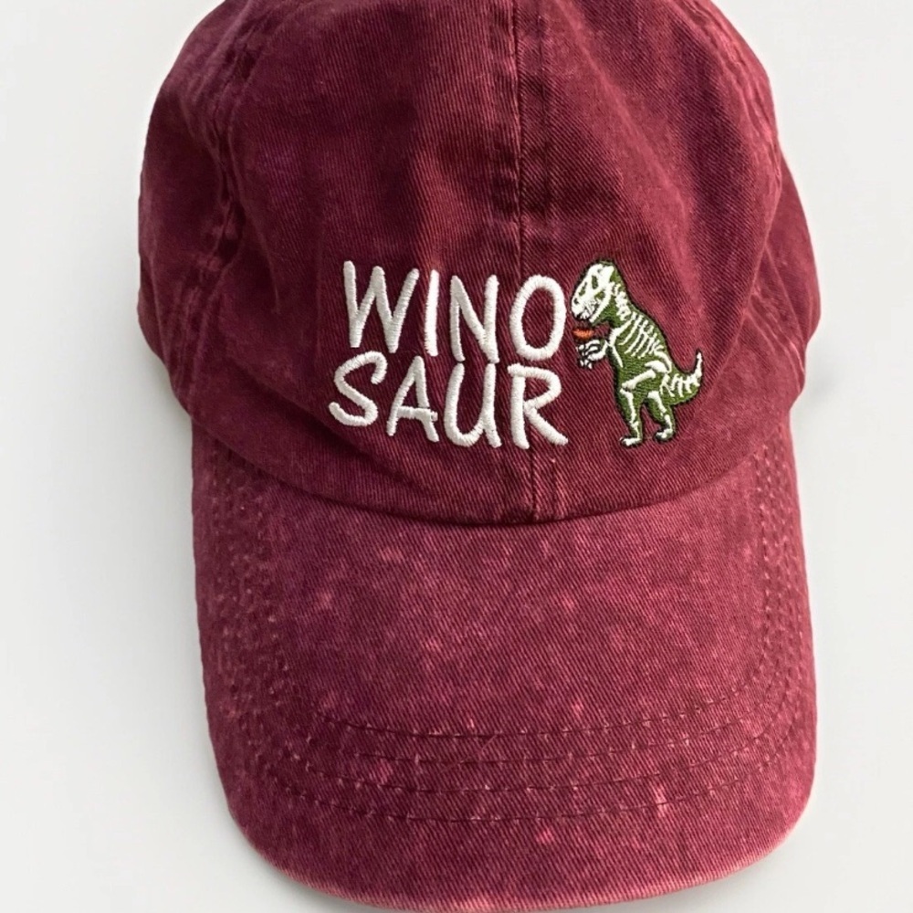 David And Young Burgundy Adjustable ‘Wino Saur’ Embroidered Baseball‎ Cap